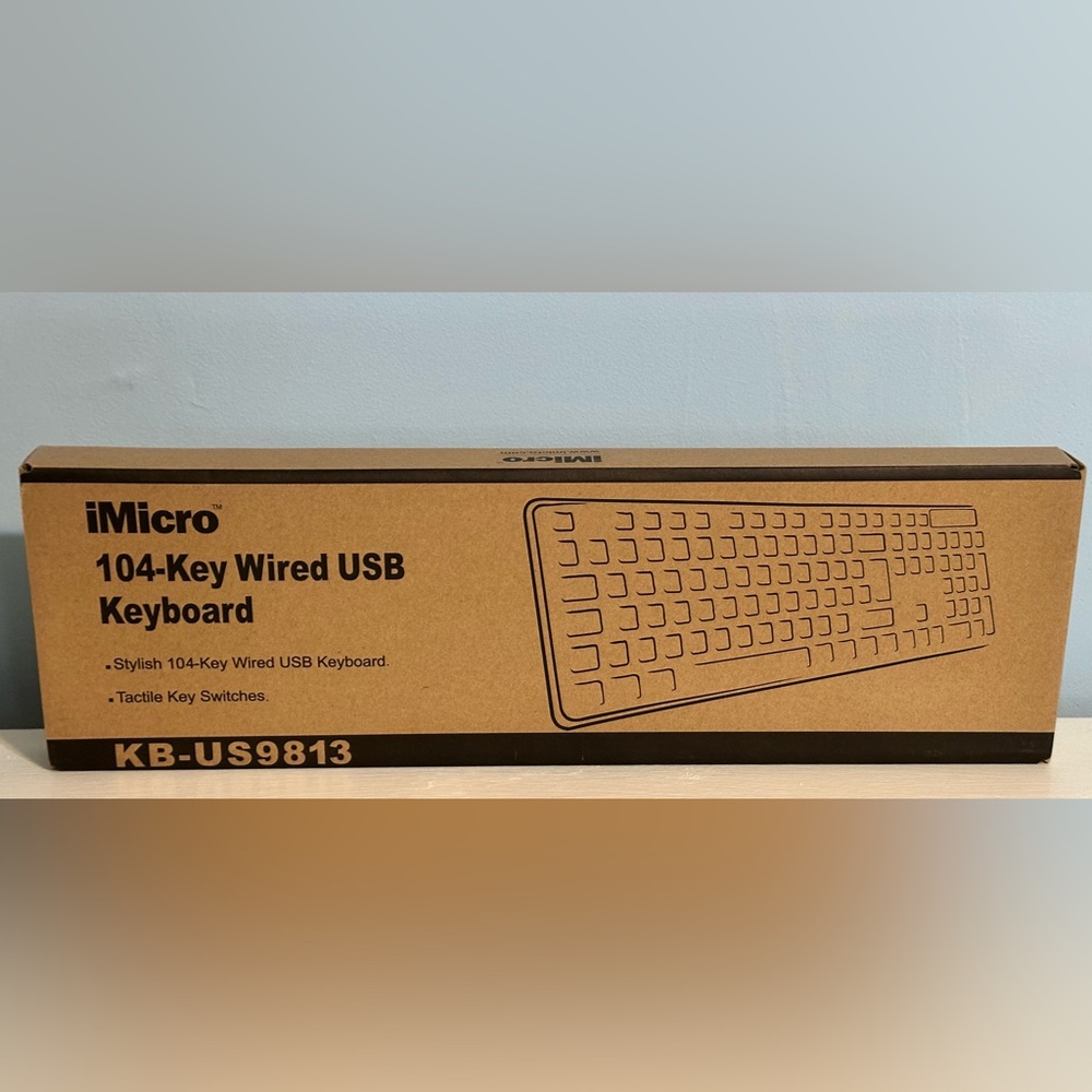 New iMicro Stylish 104-KEY WIRED USB KEYBOARD KB-US9813 - Black